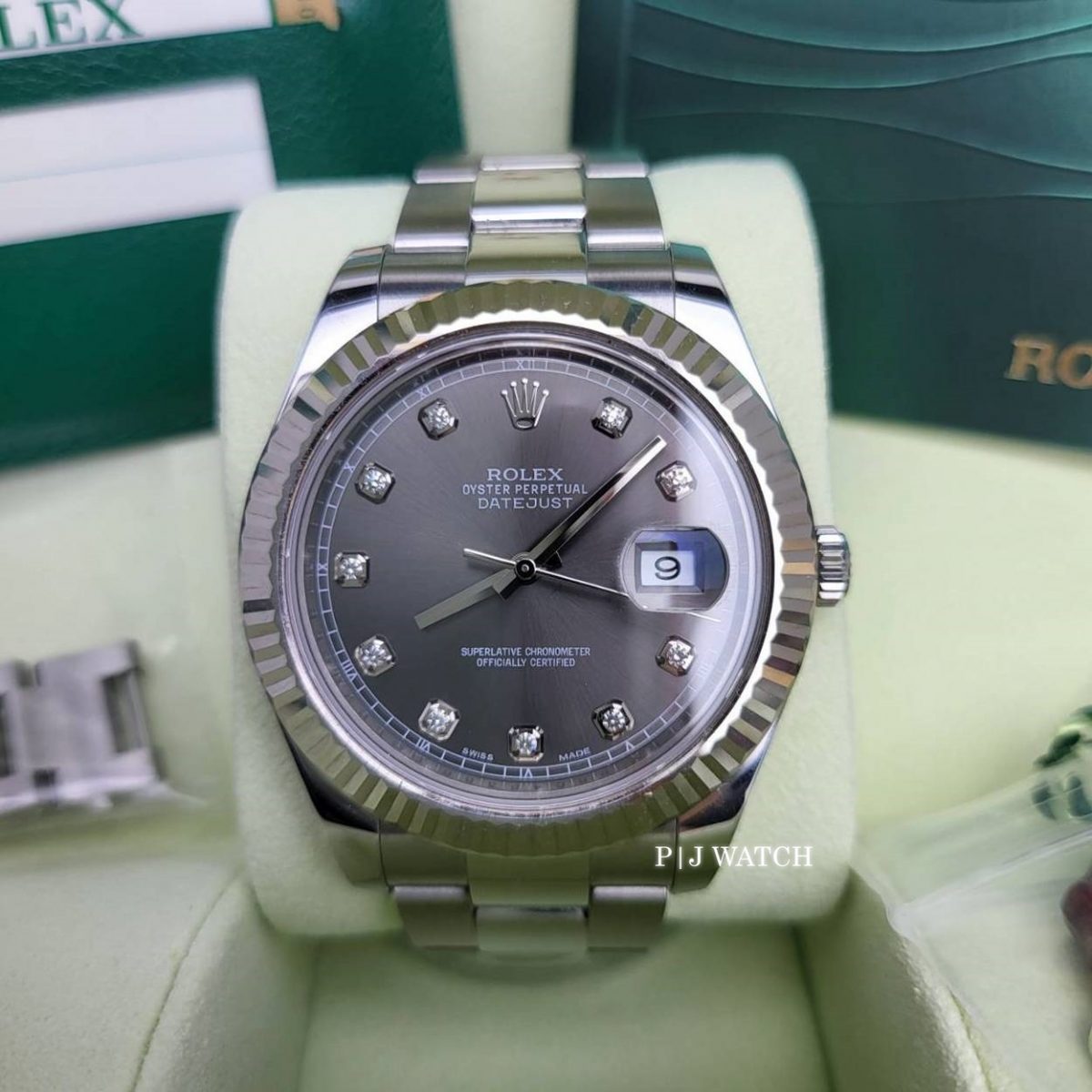 Rolex Datejust II 41mm White Gold Bezel Men's Watch Ref.116334-1