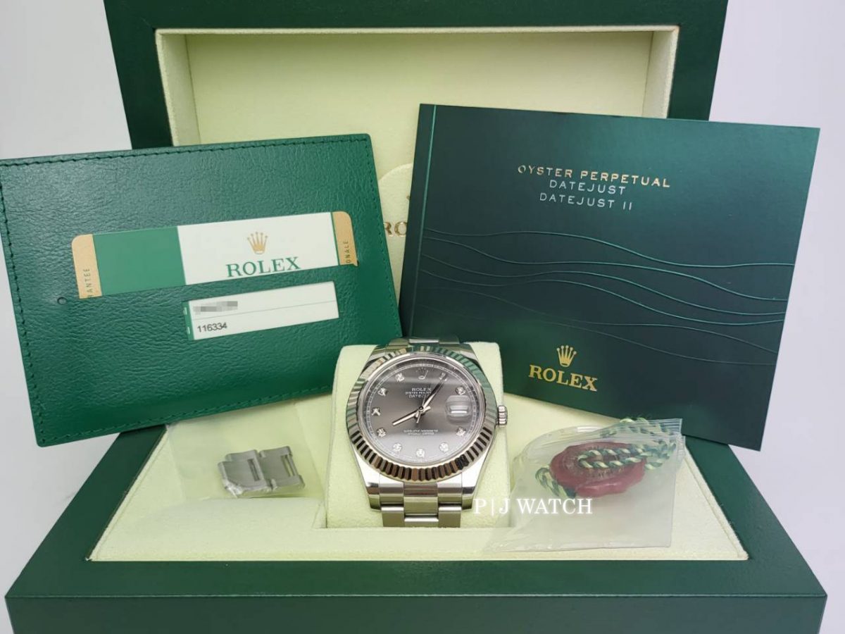 Rolex Datejust II 41mm White Gold Bezel Men's Watch Ref.116334-2