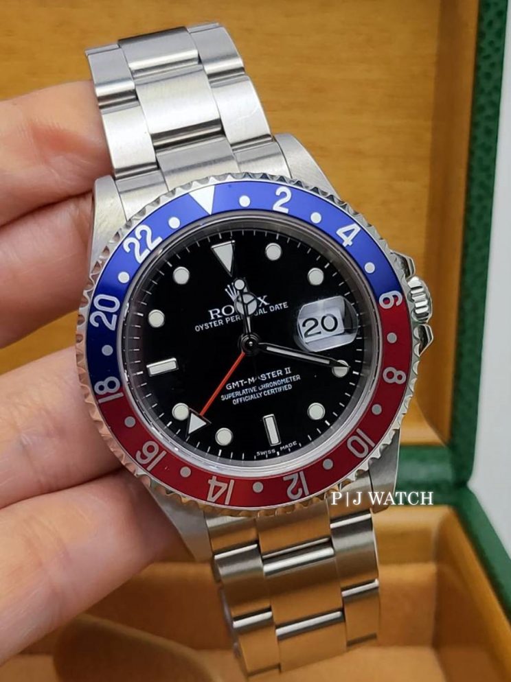 Rolex GMT-Master II Pepsi Black Dial Men's Watch Ref.16710