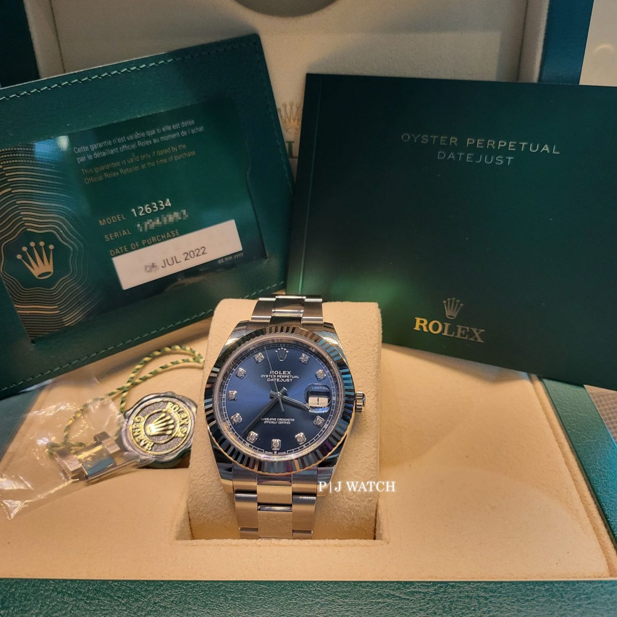 Rolex Datejust 41mm Blue Diamond Dial Ref.126334-2