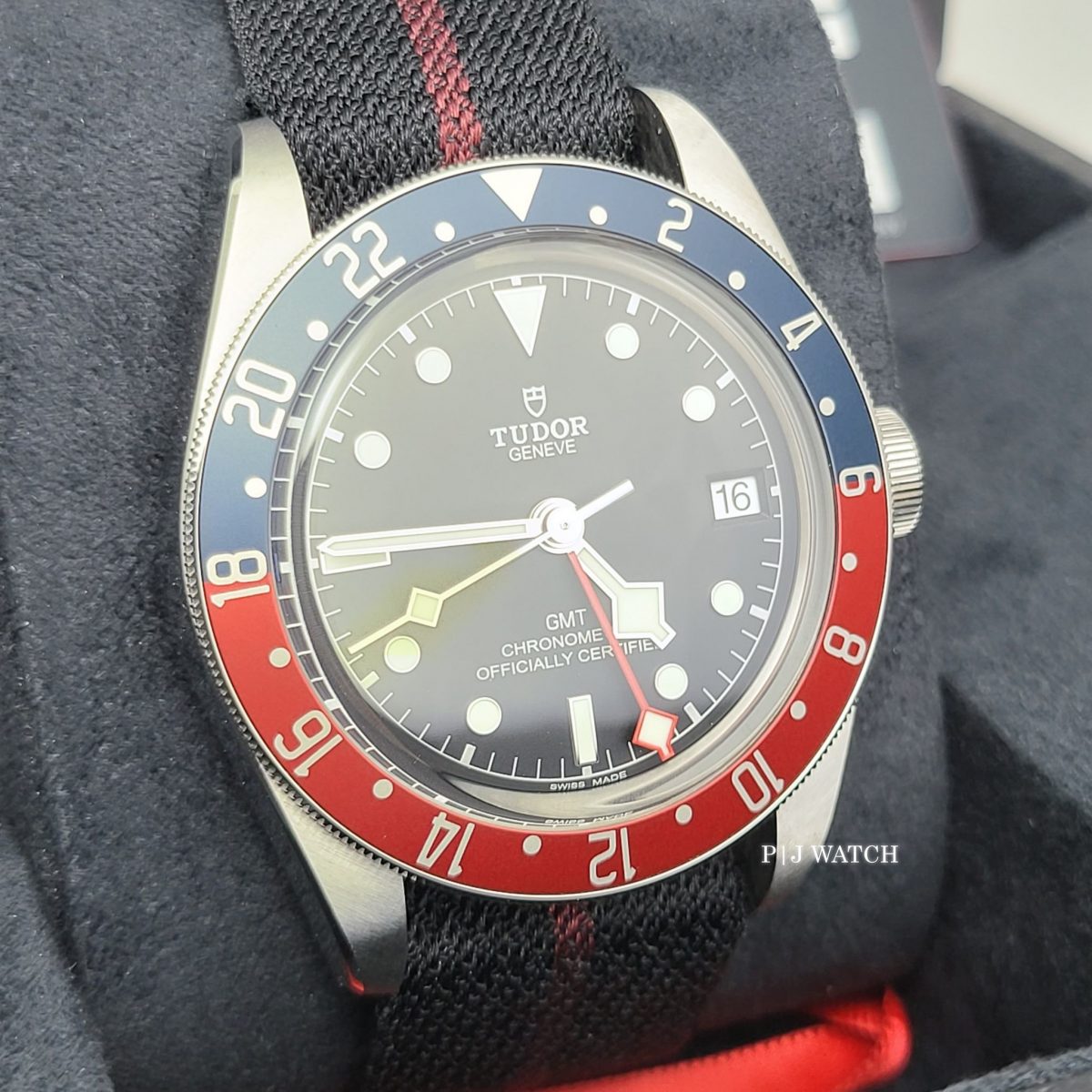 Tudor Black Bay GMT 41mm Black Dial Fabric Strap Men's Watch M79830RB-0003-1