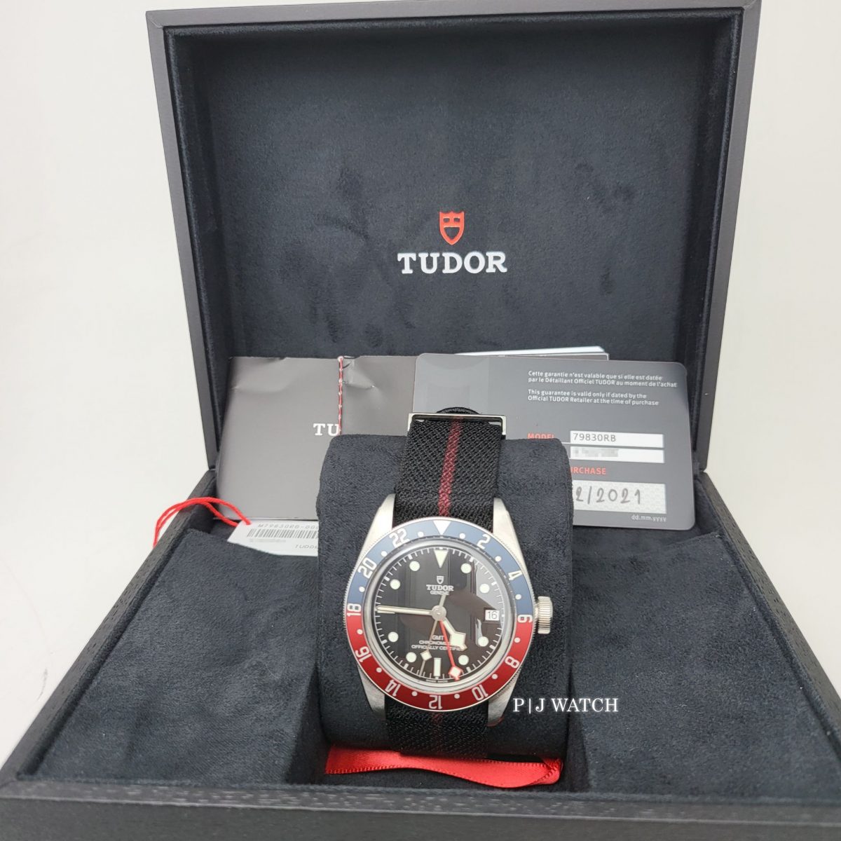 Tudor Black Bay GMT 41mm Black Dial Fabric Strap Men's Watch M79830RB-0003-2