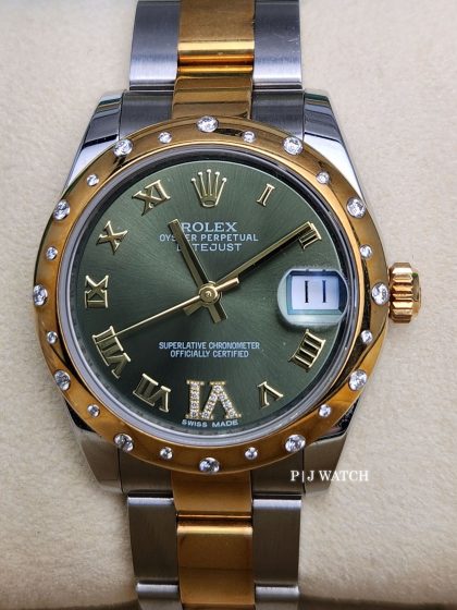 Rolex Datejust 31mm Green Dial Oyster Bracelet Women's Watch Ref.178343