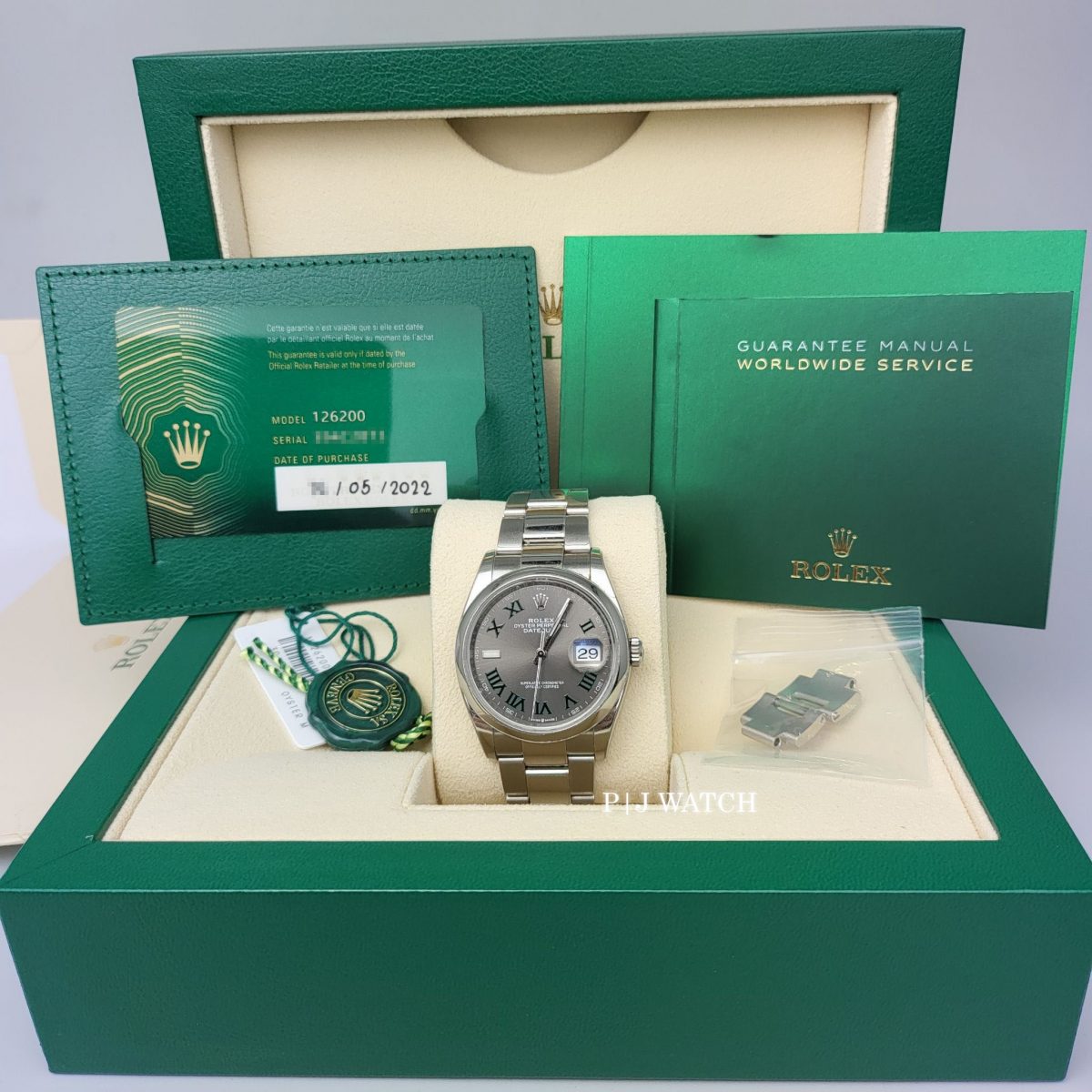 Rolex Datejust 36mm Oystersteel Slate Dial Unisex Watch Ref.126200-2
