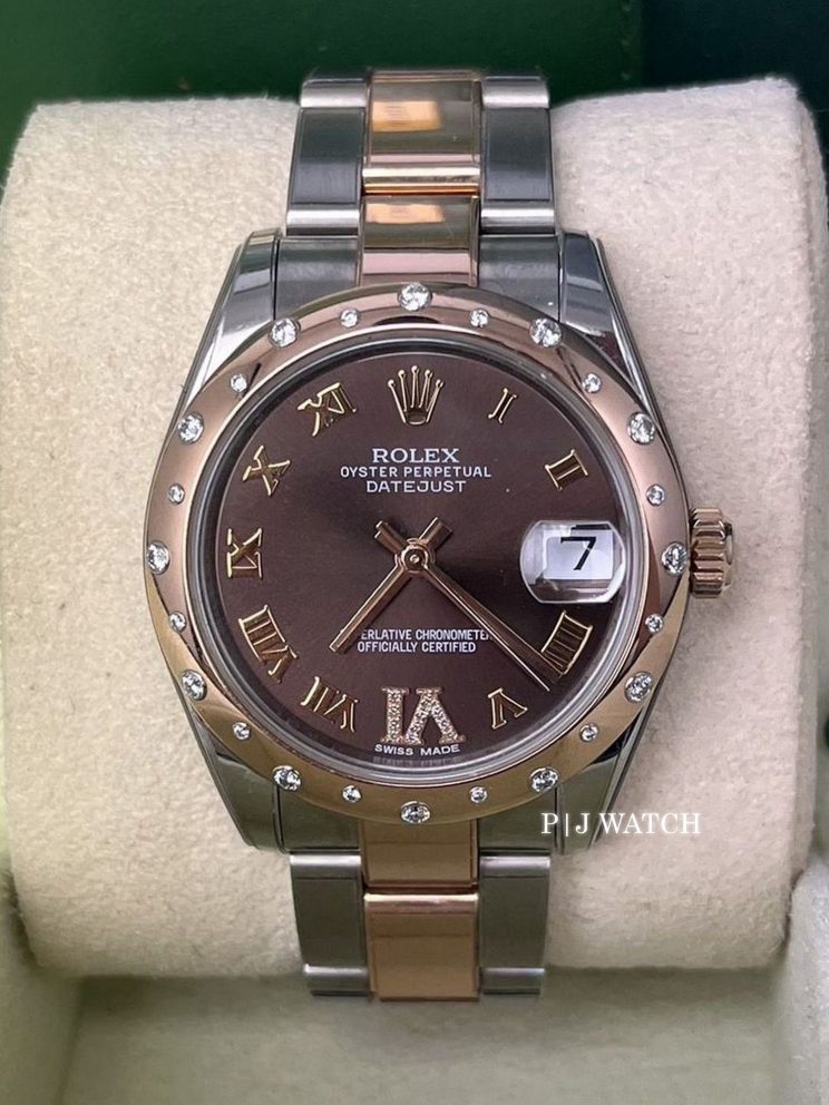 Rolex Datejust 31mm Stainless Steel & Rose Gold Chocolate Brown Dial Ref.178341