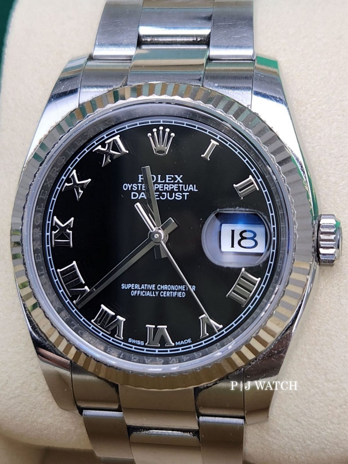 Rolex Datejust 36mm Roman Numeral Black Dial Ref.116234-1