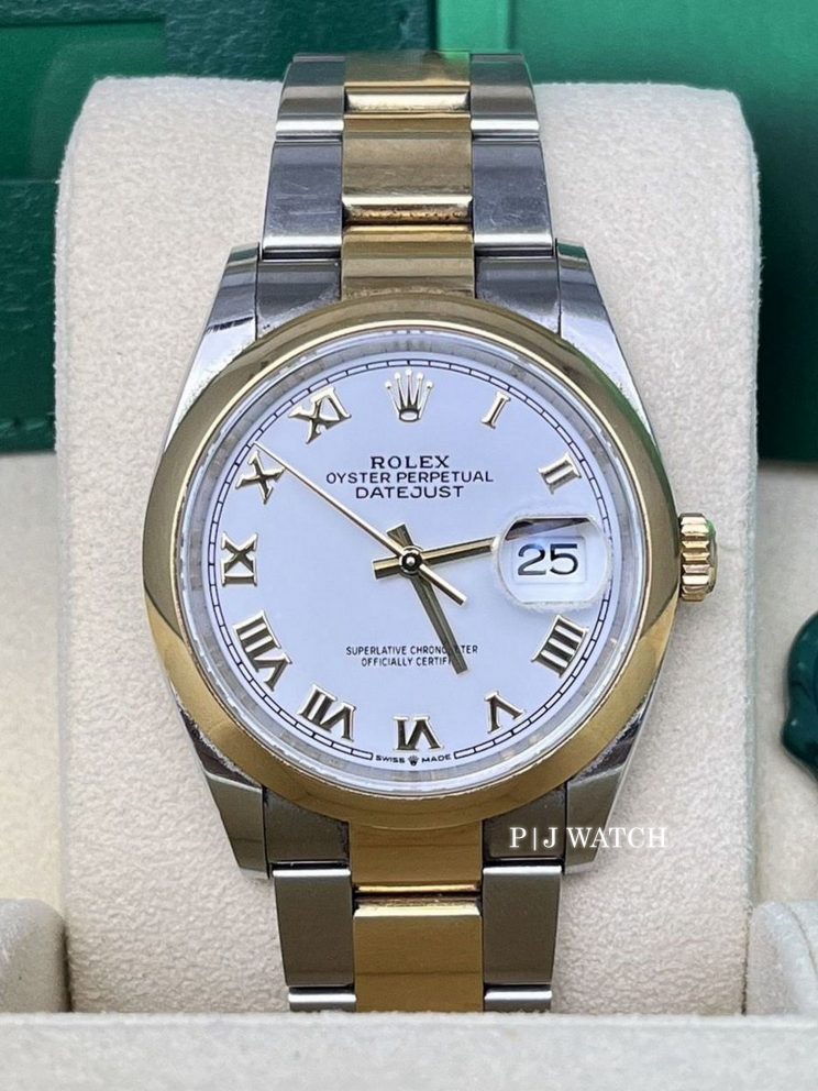 Rolex Datejust 36mm Two-Tone White Dial Roman Numerals Ref.126203