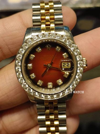 Rolex Datejust 26mm Vignette Red Diamond Dial Ref.79173