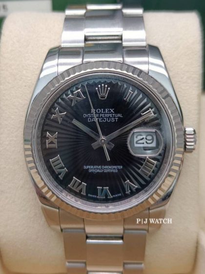Rolex Datejust 36mm Black Sunray Dial Ref.116234