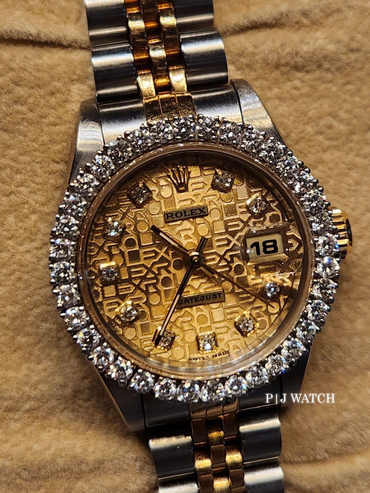 Rolex Datejust Ladies 26mm Two-Tone Computer With Diamond Dial Ref.69173