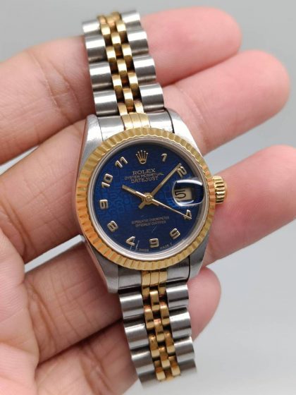 Rolex Lady Datejust 26mm Two-Tone Blue Dial Jubilee Bracelet Ref. 69173