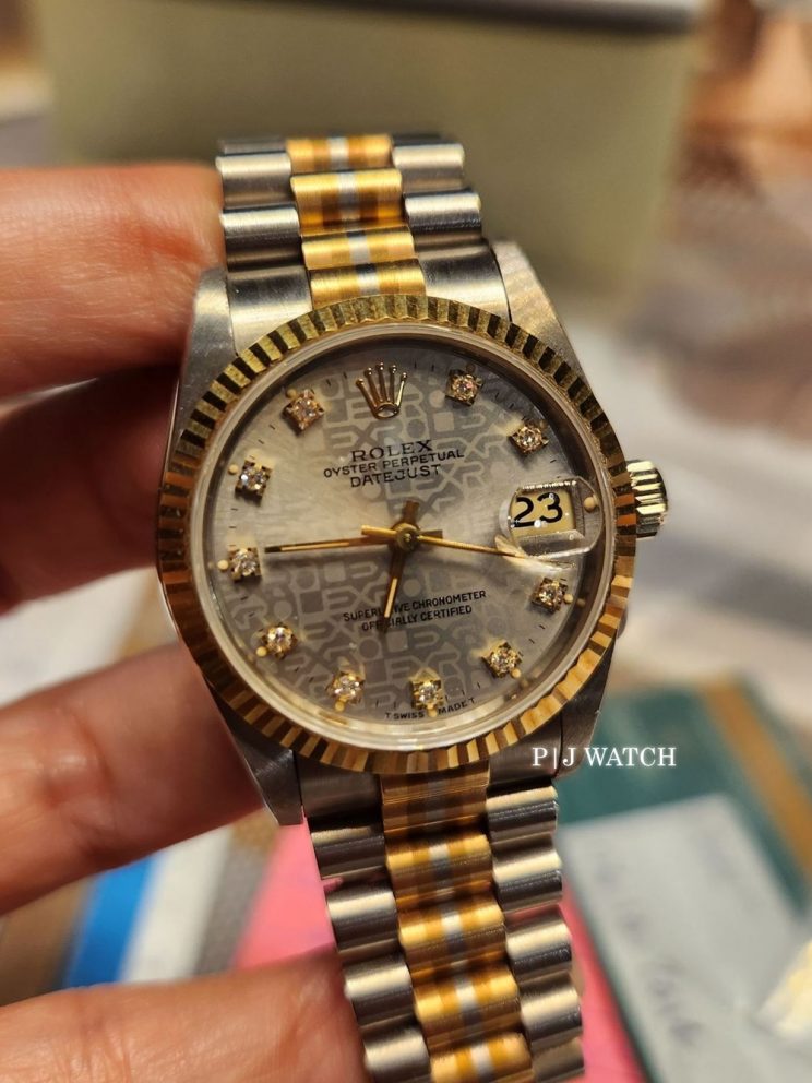 Rolex Datejust 31mm Steel Yellow Gold Diamond Dial Ref.68273