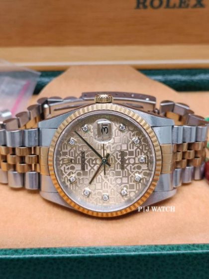 Rolex Datejust 36mm Champagne Diamond Dial Ref.16233