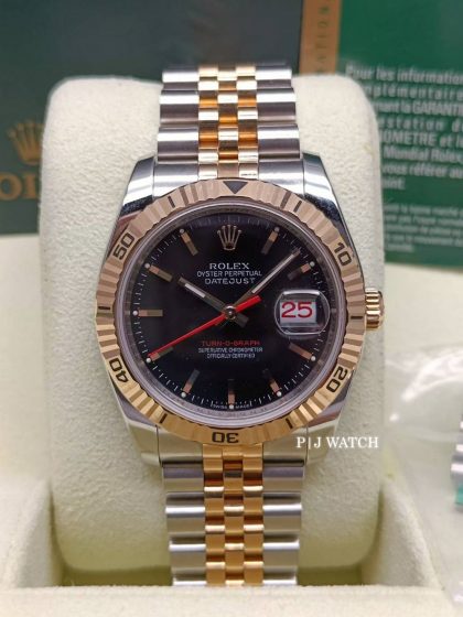 Rolex Datejust 36mm Rose Gold & Steel Black Dial Ref.116261
