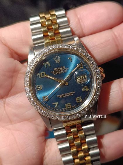 Rolex Datejust 36mm Two-Tone Blue Arabic Dial Ref.16233