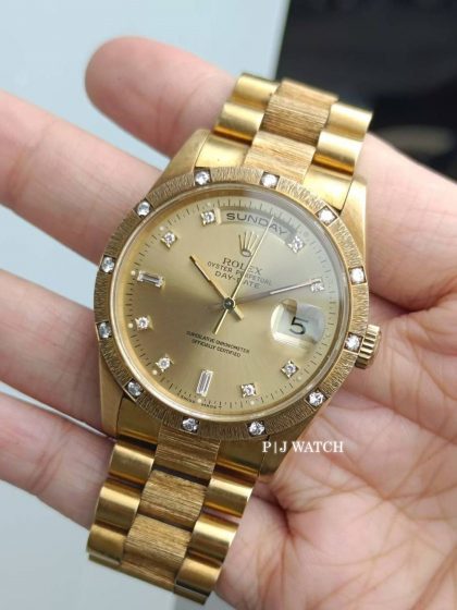 Rolex Day-Date 36mm President Gold Diamond Bark Ref.18238