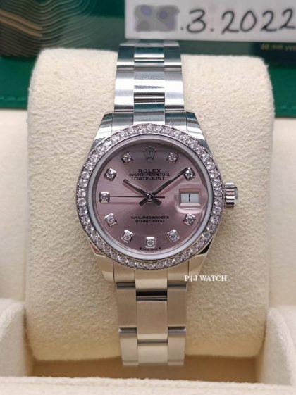 Rolex Lady-Datejust 28mm Pink Diamond Dial Oyster Bracelet Ref.279384RBR