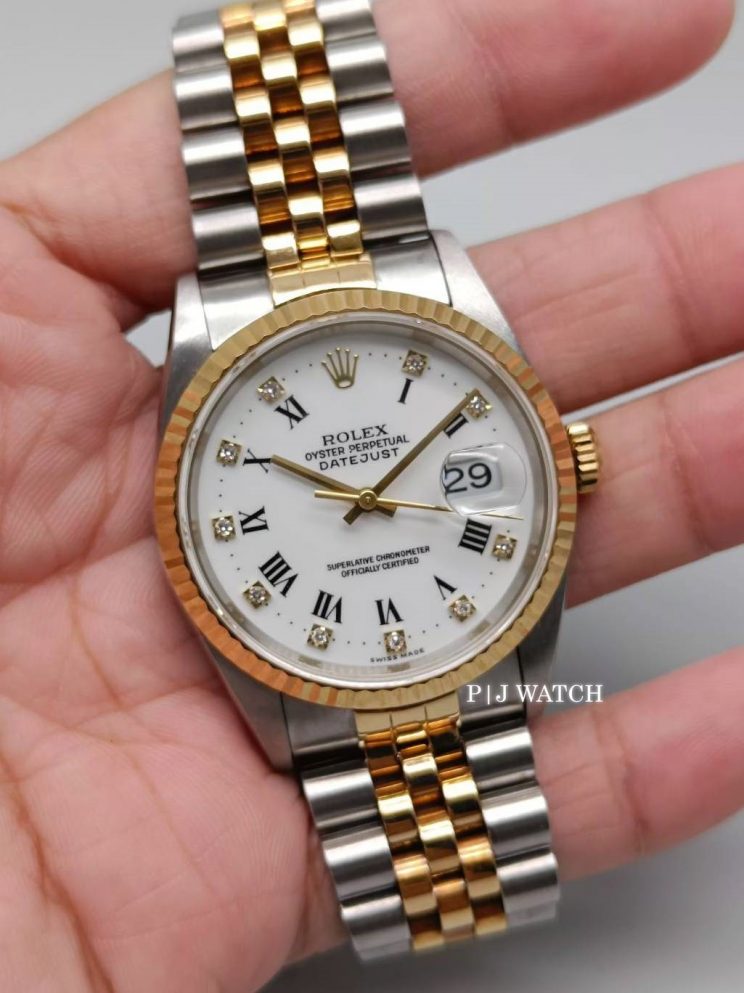 Rolex Datejust 36mm Diamond White Dial Ref.16233 WDJ