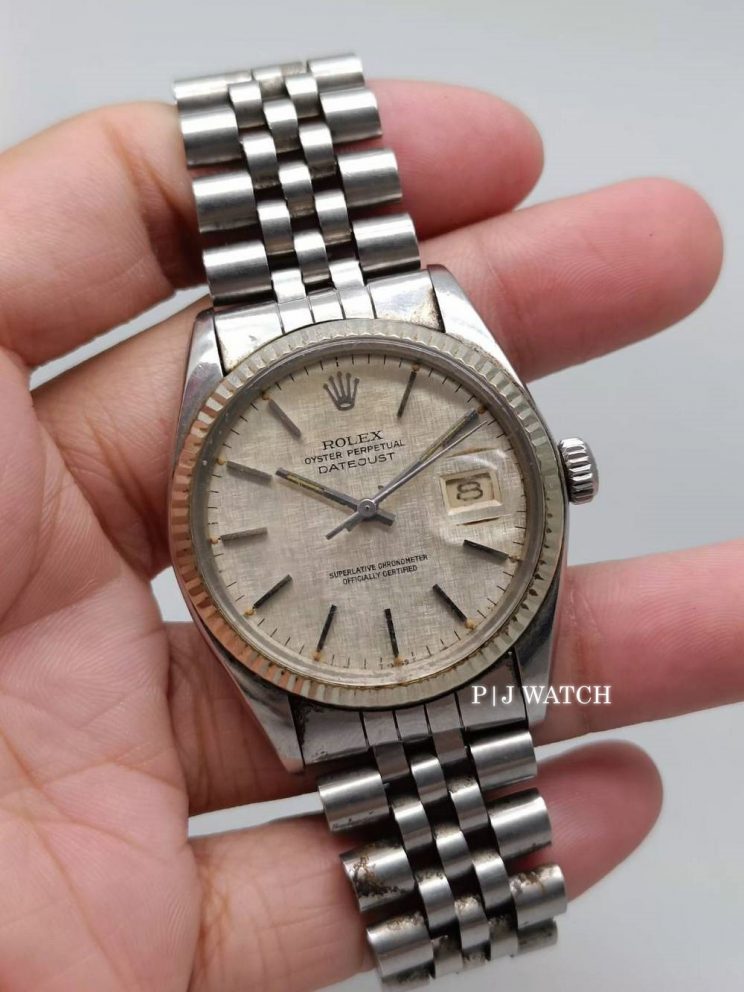 Rolex Datejust 36mm Vintage Silver Linen Dial Ref.16014
