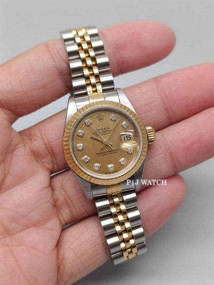 Rolex Lady Datejust 26MM Champagne Diamond Dial Ref.79173