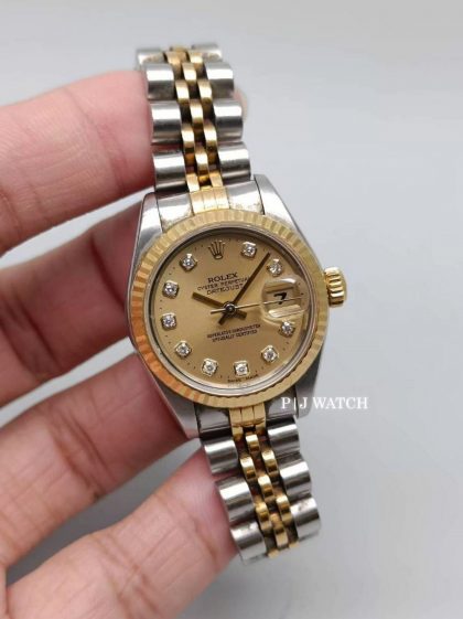 Rolex Lady Datejust 26MM Champagne Diamond Dial Ref.79173
