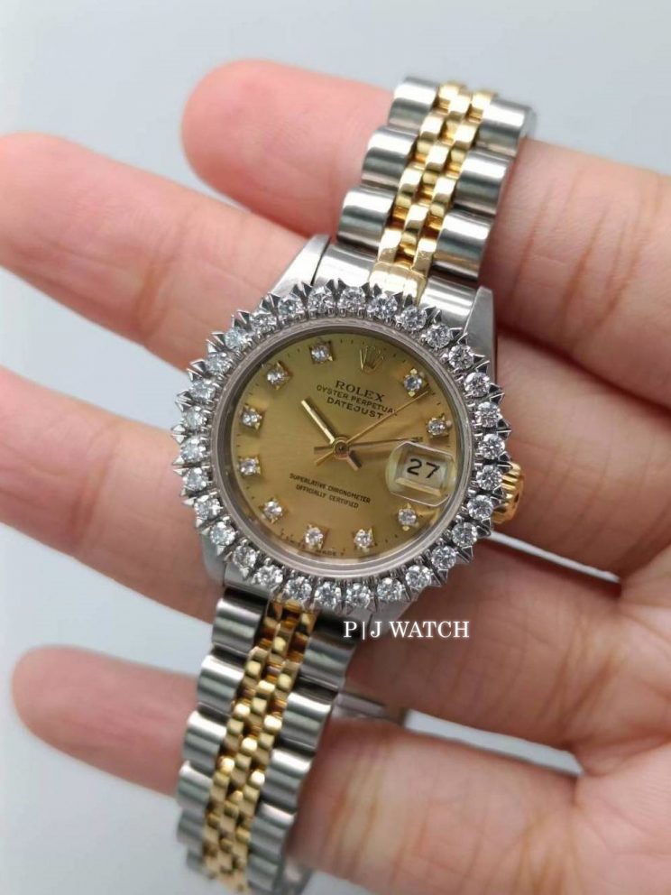 Rolex Lady Datejust 26mm Champagne Gold Dial Ref.Ref.69173