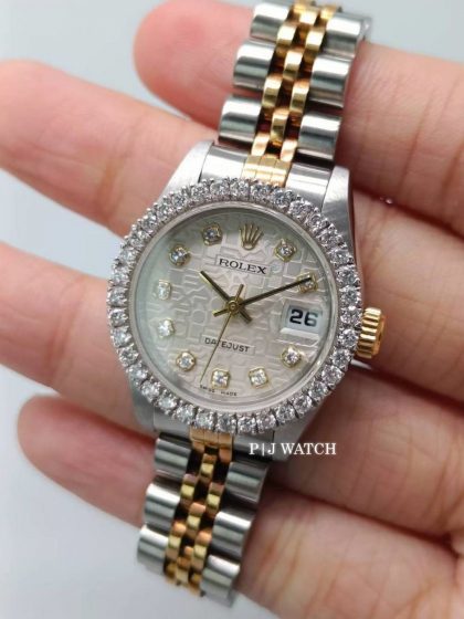 Rolex Lady-Datejust 26mm Silver Computer Dial Ref.179383