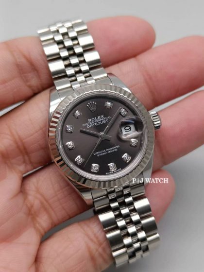 Rolex Lady-Datejust 28mm Stainless Steel Black Dial Ref.279174