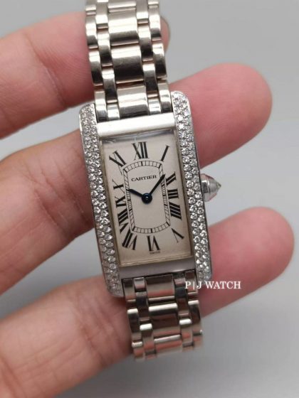 Cartier Tank Americaine Quartz Diamond White Dial Ladies Watch Ref.1713