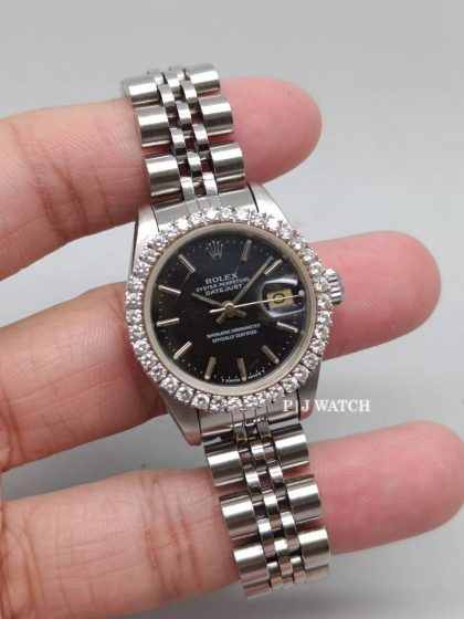 Rolex Lady-Datejust 26mm Black Dial Ref.69174