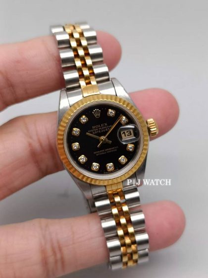 Rolex Lady Datejust 26mm 2Tone Black Dial Ref.79173