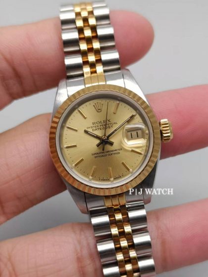 Rolex Lady-Datejust 26mm 2Tone Champagne Dial Ref.69173