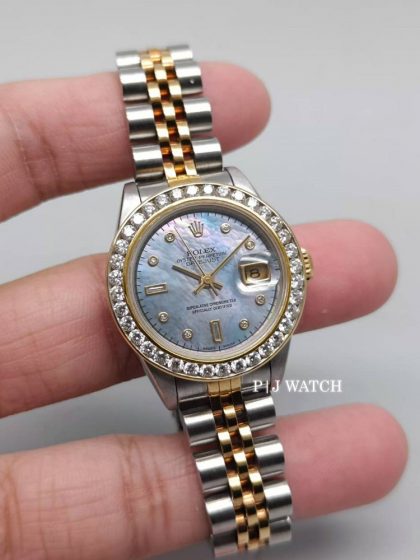 Rolex Datejust 26mm 2Tone Diamond Blue MOP Dial Ref.69173