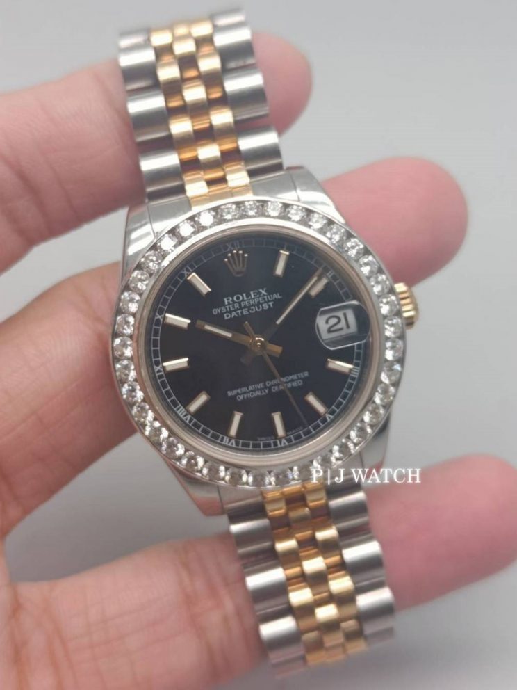 Rolex Datejust 31mm 2Tone Custom Diamond Bezel Ref.178243