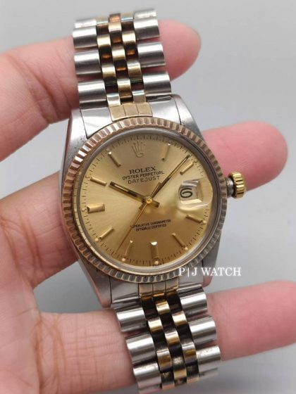 Rolex Datejust 36mm 2Tone Champagne Dial Fluted Bezel Ref.16013