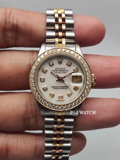 Rolex Lady-Datejust 26mm 2Tone Diamond MOP Dial Ref.6917