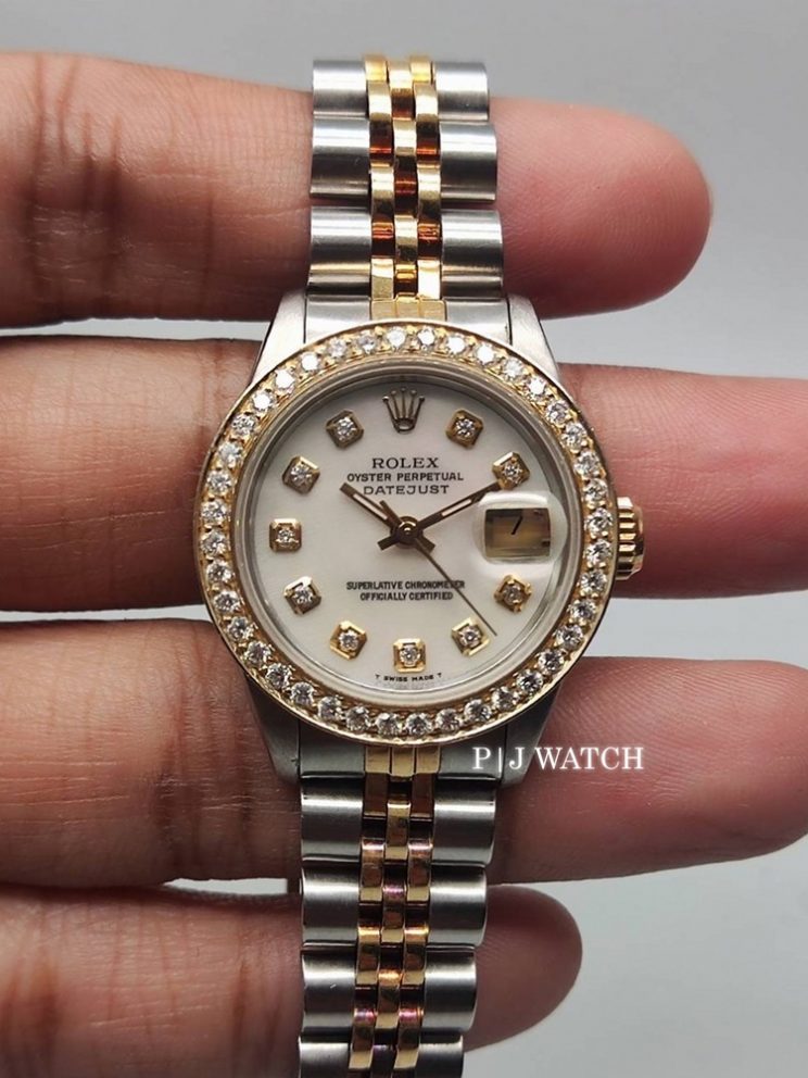 Rolex Lady-Datejust 26mm 2Tone Diamond MOP Dial Ref.6917