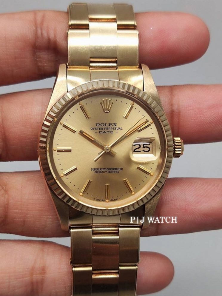 Rolex Oyster Perpetual Date 34mm Yellow Gold 18k Ref.15037