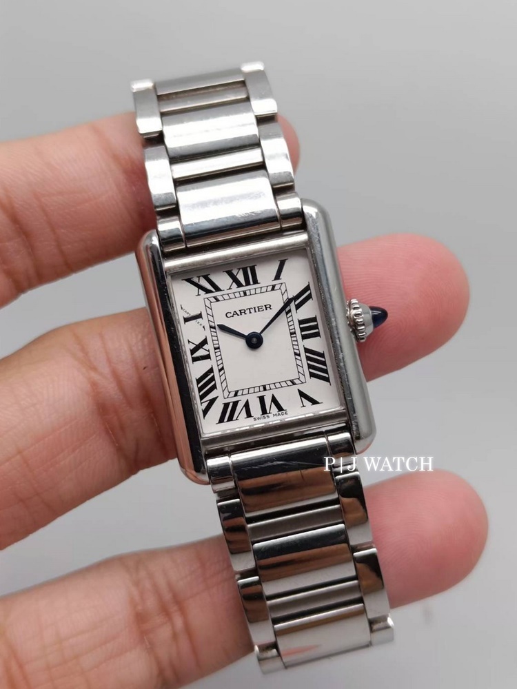 Cartier Tank Quartz Silver Dial Ladies Watch Ref.WSTA0051