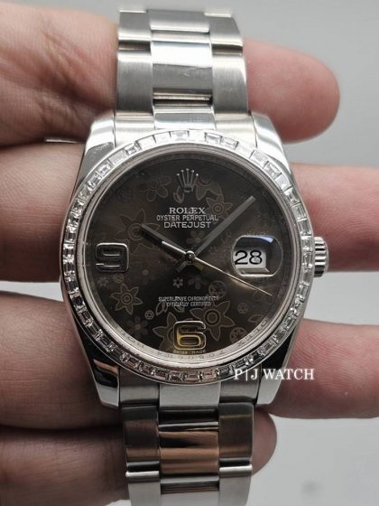 Rolex Datejust 36mm Brown Floral Dial Ref.116200