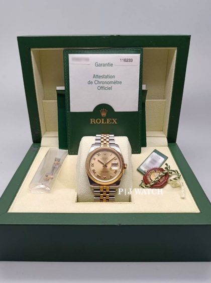 Rolex Datejust 36mm Champagne Roman Dial Ref.116233