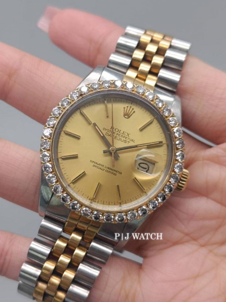 Rolex Datejust 36mm Jubilee Steel & 18K Yellow Gold Champagne Index Dial Ref.16013