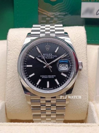 Rolex Datejust 36mm Oystersteel Jubilee Bracelet Black Dial Ref.126200