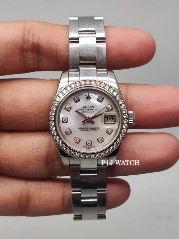 Rolex Lady-Datejust 26mm Oystersteel MOP Diamond Dial Ref.179384