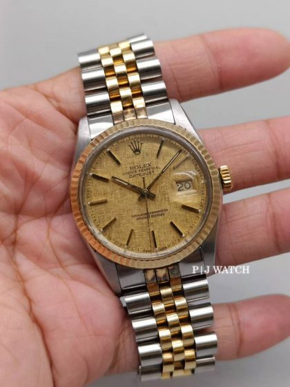 Rolex Datejust 36mm 2-Tone Champagne Linen Dial Ref.16233