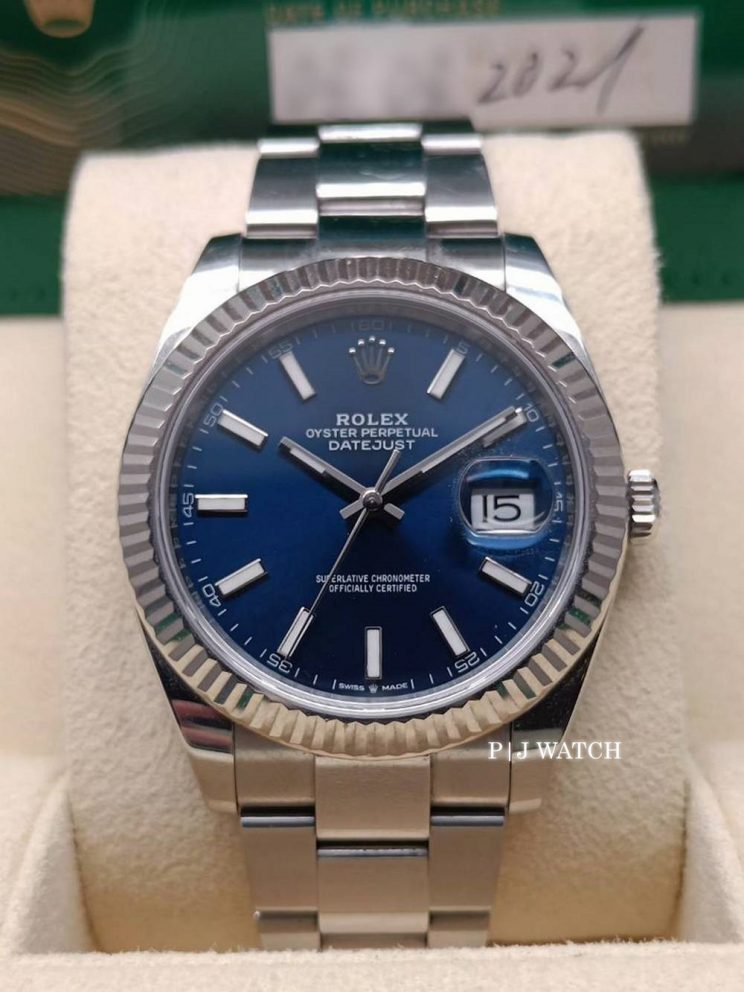 Rolex Datejust 41mm Oystersteel & White Gold Blue Dial Ref.126334
