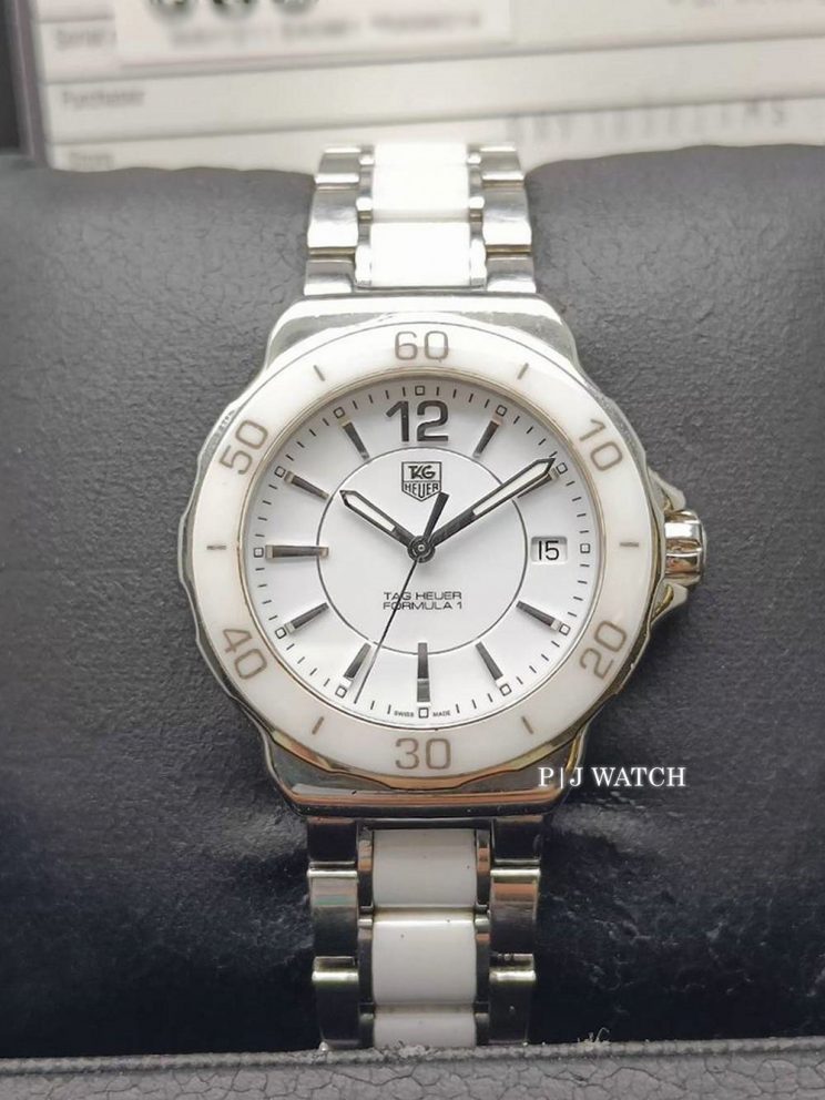 Tag Heuer Formula 1 White Dial Ceramic Watch Ref.Wah1211.ba0861