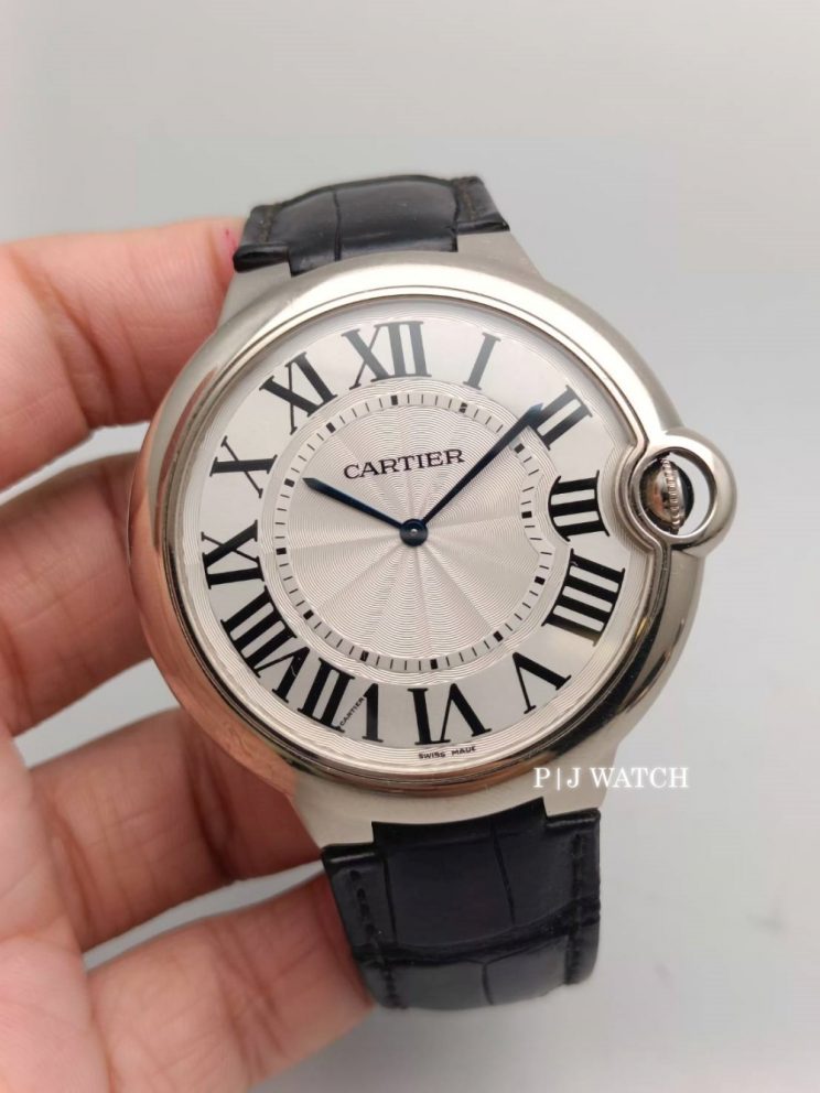 Cartier Ballon Bleu XL 44mm White Gold Silver Dial Manual Watch Ref.W6920055