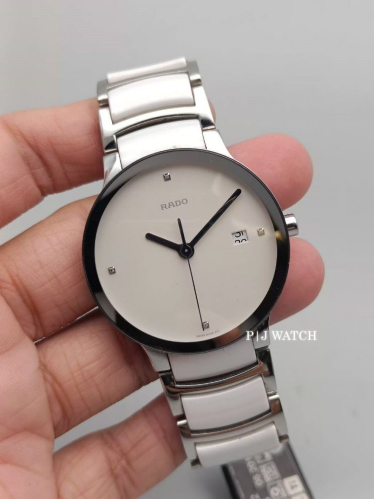 Rado Centrix White Ceramic Dial Quartz Watch Ref.R30928722