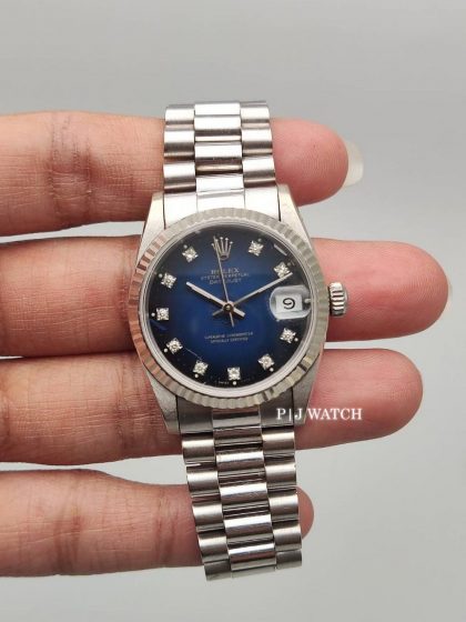 Rolex Datejust 31mm White Gold & Steel Blue Diamond Dial Ref.68274